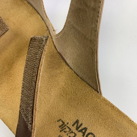 Naot Jacey Wide Sandal Slide Brown Leather Adjustable Wedge Slip On Womens 11 - Picture 14 of 15